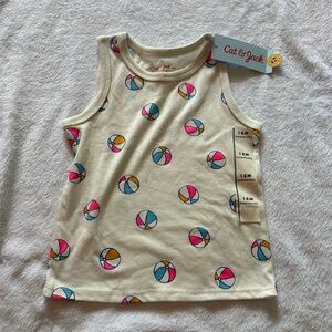 Cat & Jack Kids' Cream Tank Top with Colorful Beach Ball Print